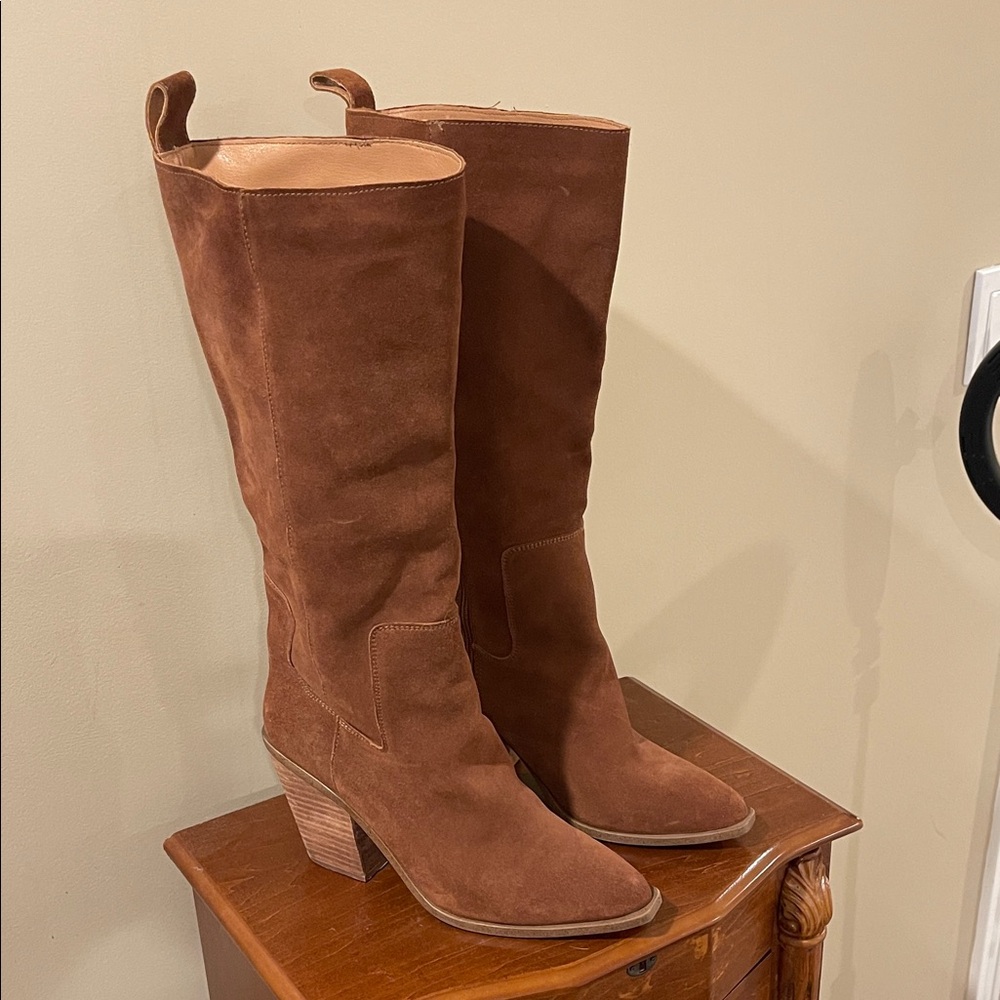 Steve Madden Tan Suede Heeled Boots